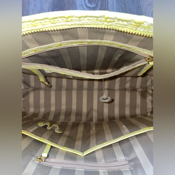 Brahmin Medium Arno Tote Limelight Ivory Brown La Scala Tri-Texture Leather Bag - Picture 11 of 16